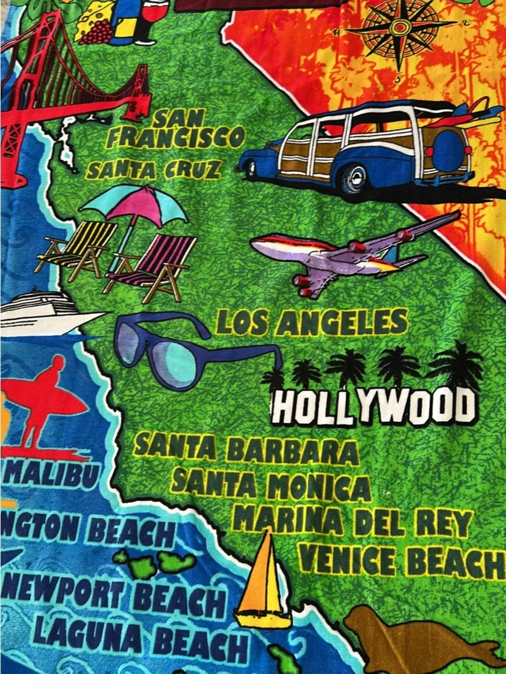 California Coastal Kids Beach Towel‎ - Bright Multicolor
